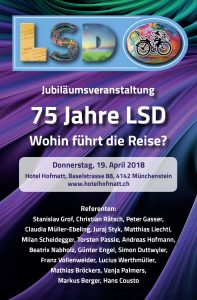 Plakat zur Jubiläumsveranstaltung 75 Jahre LSD-Erwahrung