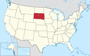 Lage von South Dakota in den USA, Wikimedia: User: TUBS, CC BY-SA 3.0