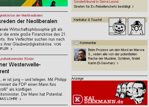 Screenshot von taz.de