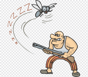 Cartoon Mückenbekämpfung