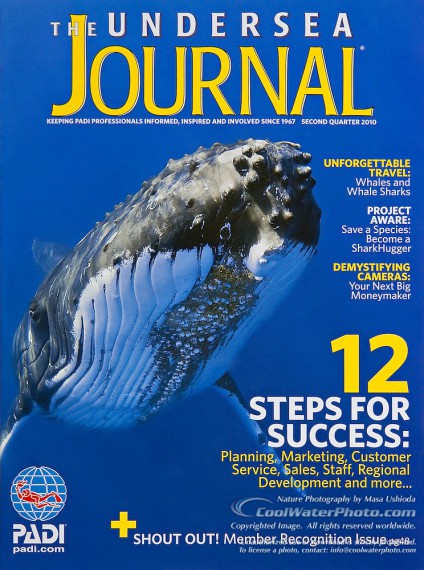 PADI - The Undersea Journal Magazine, second quarter 2010, cover use, USA, Image ID: Humpback-Whale-0011