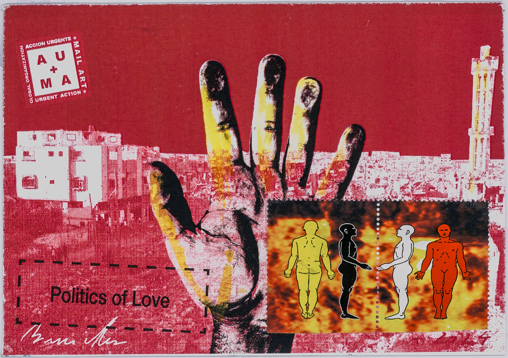 Mail Art von Hans Braumüller: Stop War in Gaza