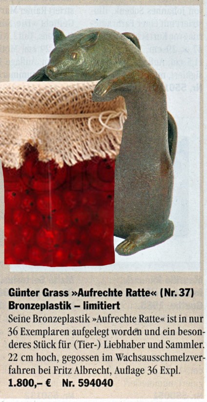 Günter Grass-Aufrechte Ratte. Collage von Barbara Kalender 2012