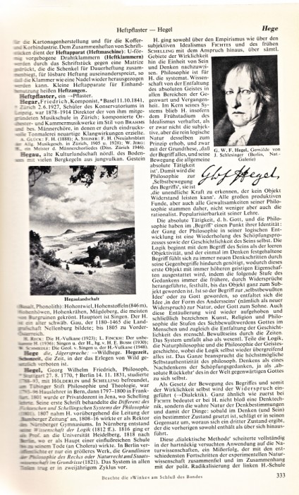 Hegel, Grossen Brockhaus‹, 5. Band. Copyright 1954 by F. A. Brockhaus