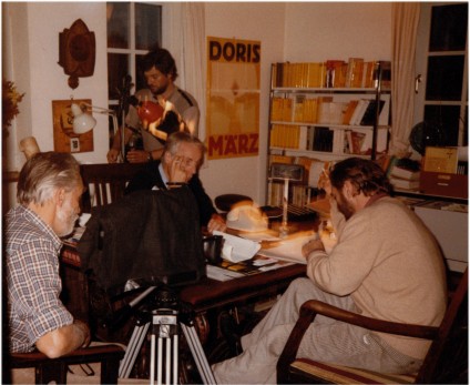 v.l.n.r.: Kurt Lorenz, Peter Gehrig, NN, Jörg Schröder, 1984. Foto: Barbara Kalender