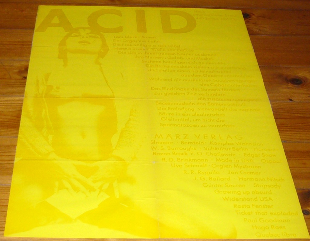 Acid-Plakat, Siebdruck, gestaltet von Jörg Schröder